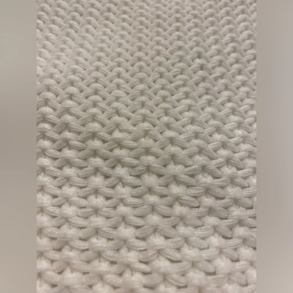 West Elm White Texture Weave Crochet Cotton Pillow Sham 20